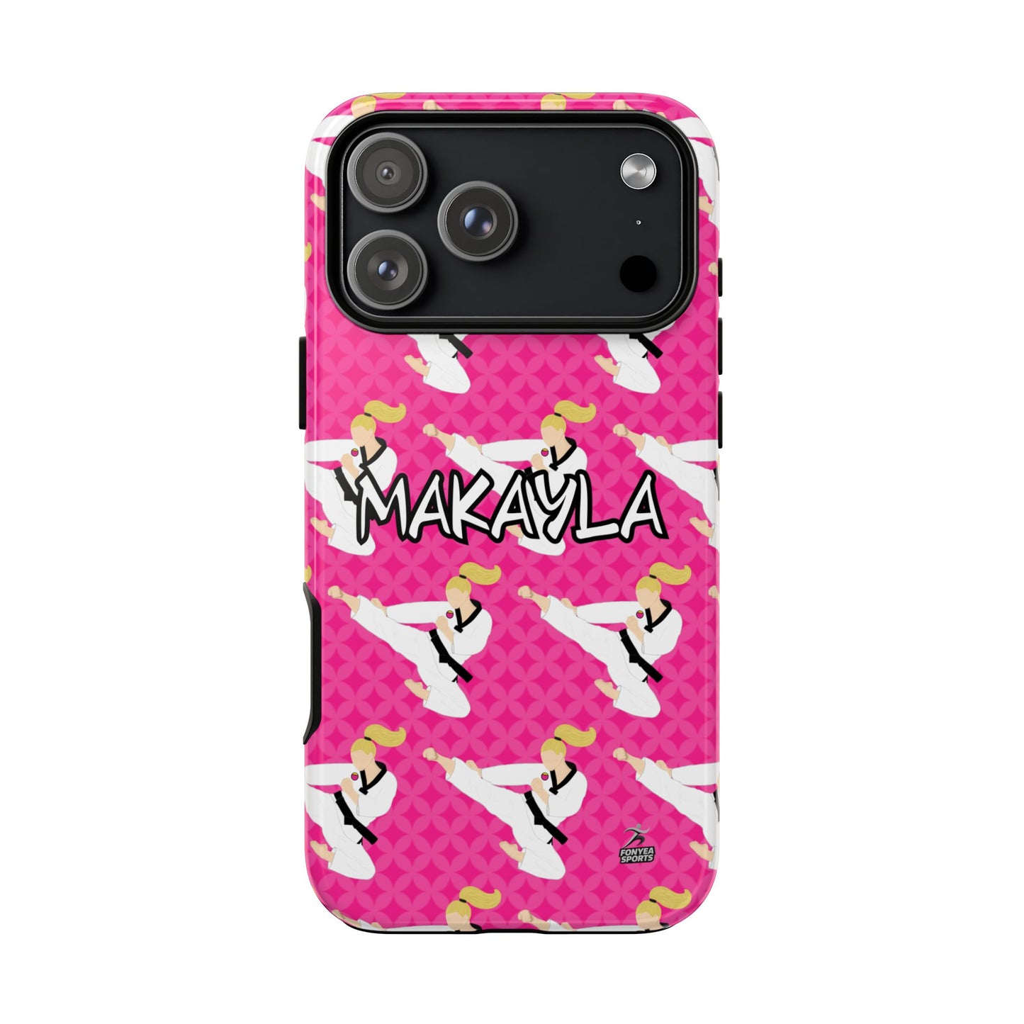 Personalized Martial Arts Taekwondo Karate Girl Tough Phone Case, Fonyea Sports