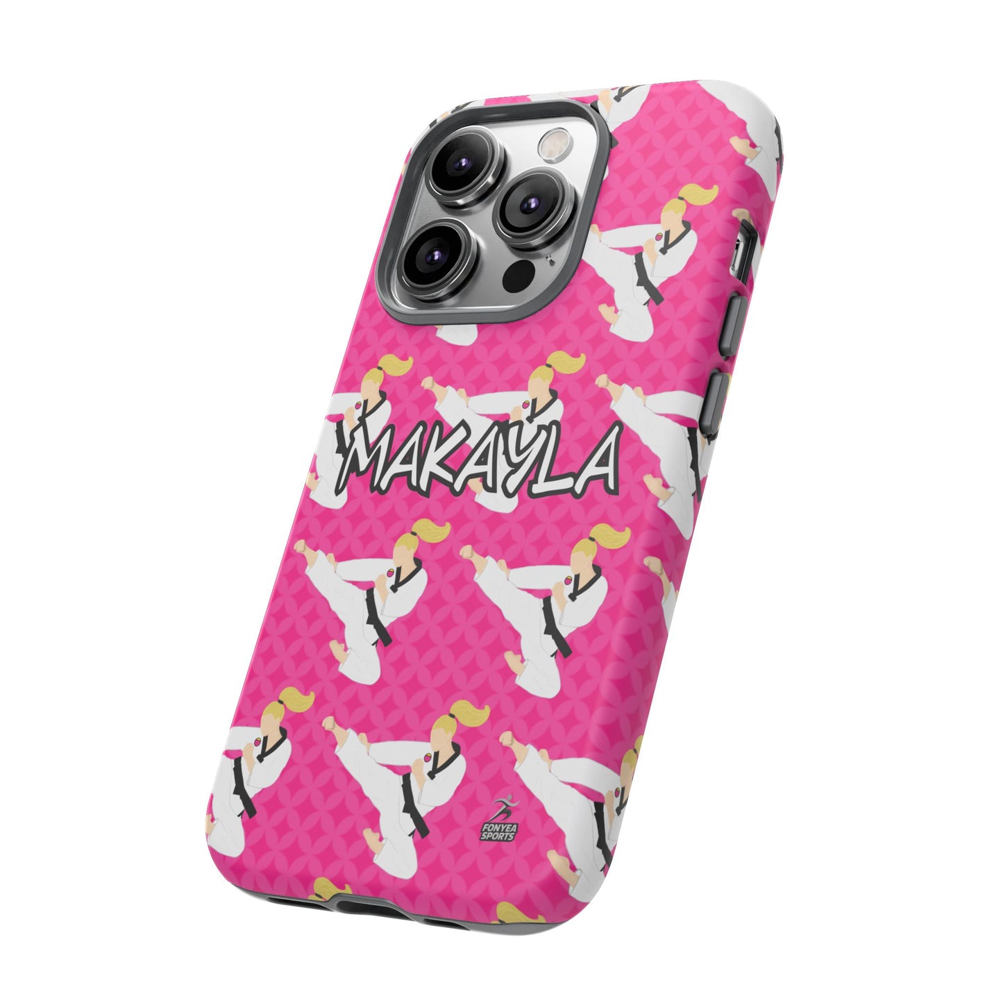 Personalized Martial Arts Taekwondo Karate Girl Tough Phone Case, Fonyea Sports