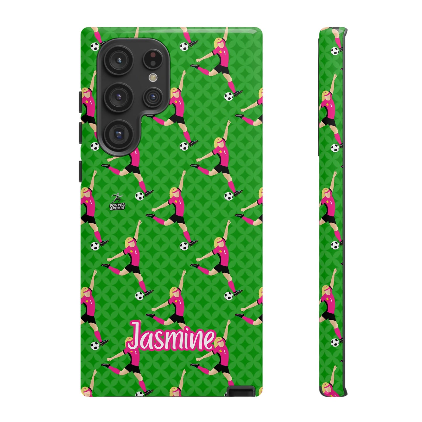 Personalized Soccer Girl Tough Phone Case, Fonyea Sports