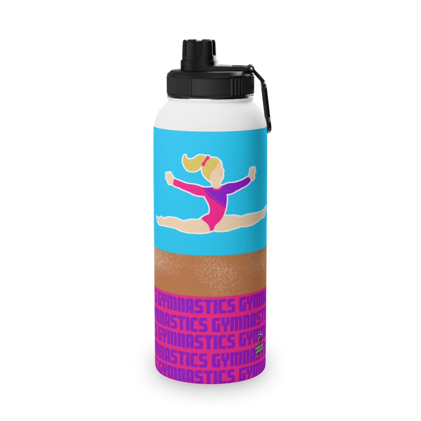 Fonyea Sports Water Bottle Gymnast Blue Personalized