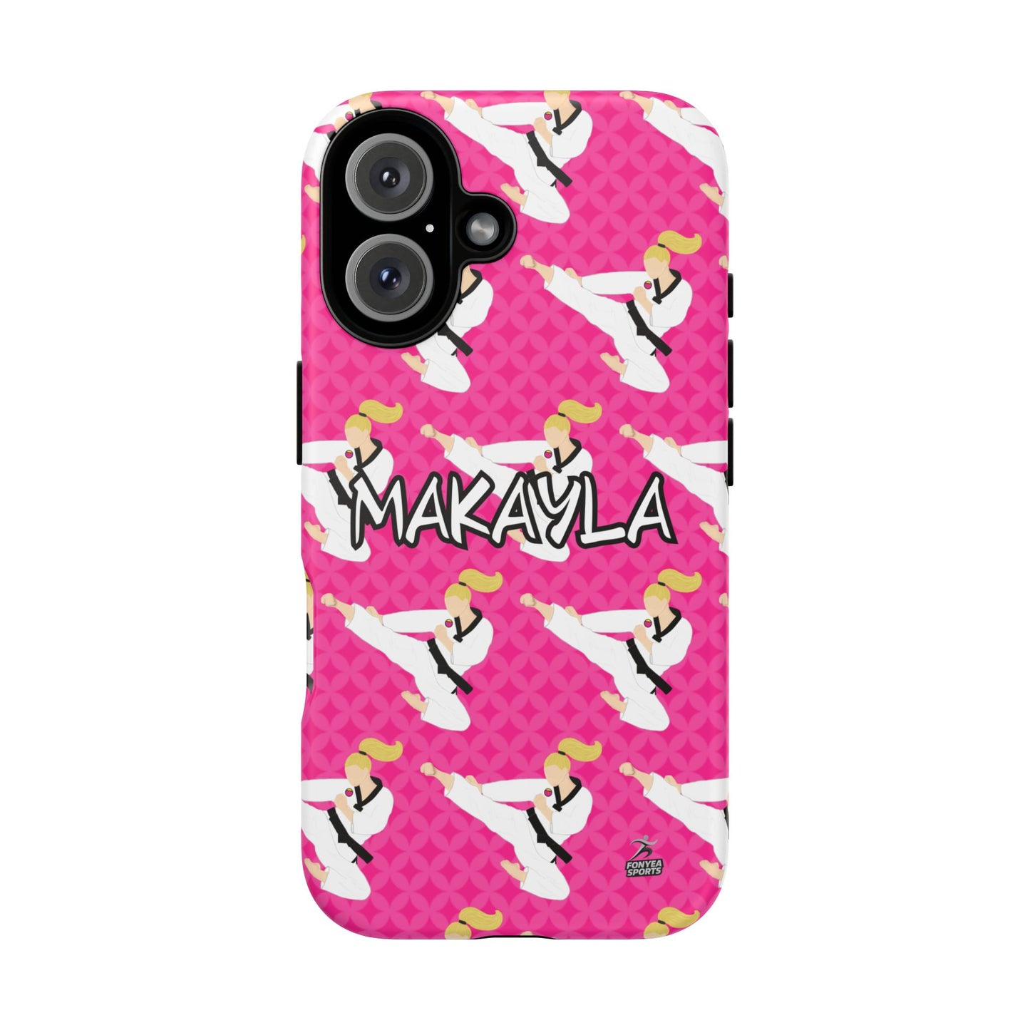 Personalized Martial Arts Taekwondo Karate Girl Tough Phone Case, Fonyea Sports