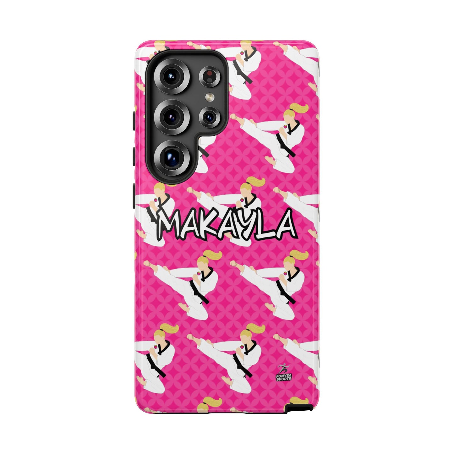 Personalized Martial Arts Taekwondo Karate Girl Tough Phone Case, Fonyea Sports