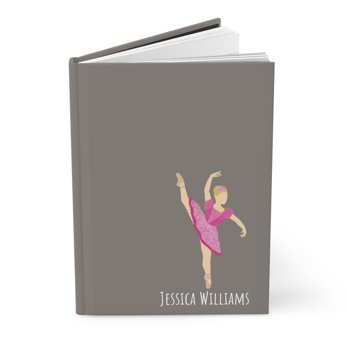 Dancer Ballerina Personalized Blank Lined Journal — Hardback Edition