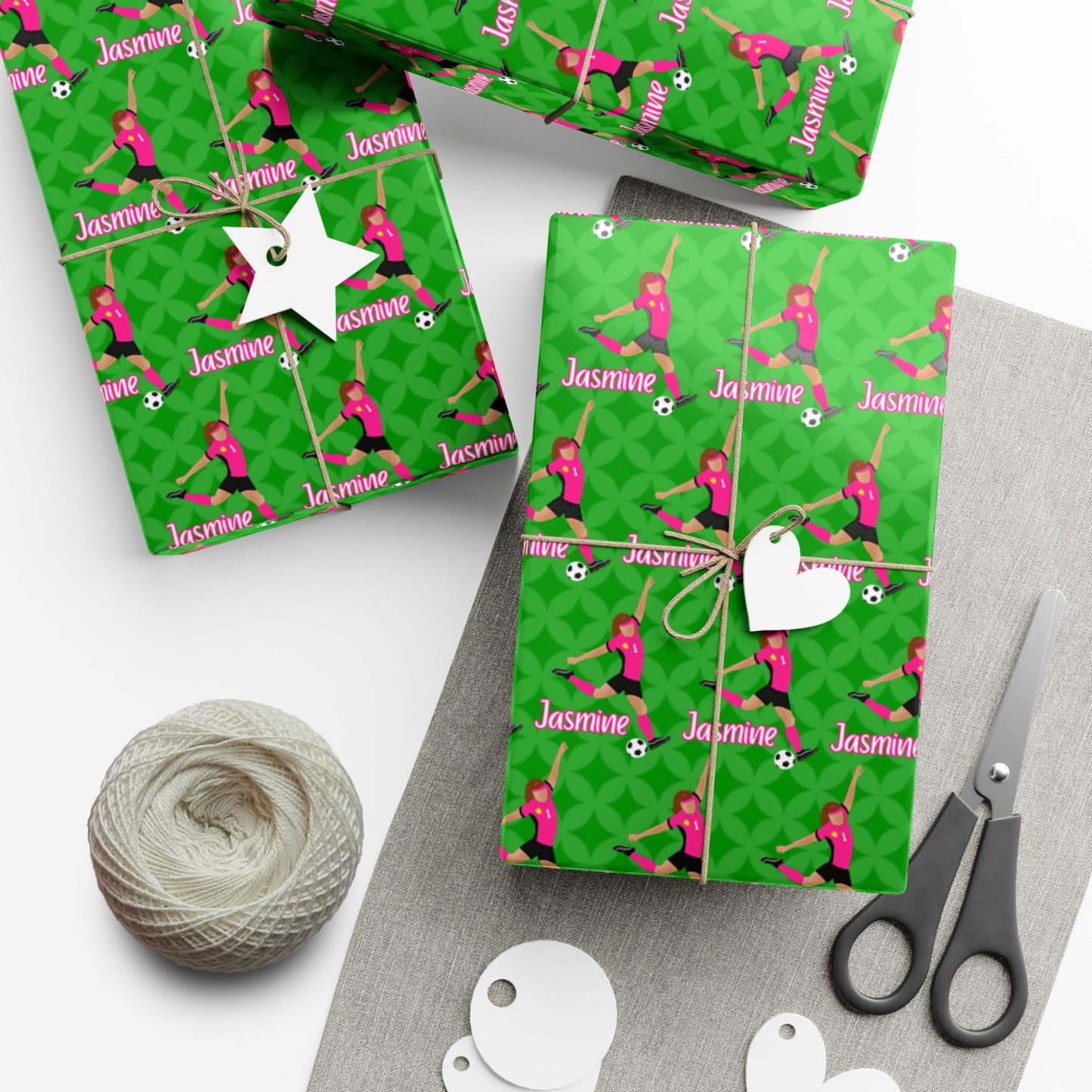 Personalized Soccer Girl Wrapping Paper, Fonyea Sports