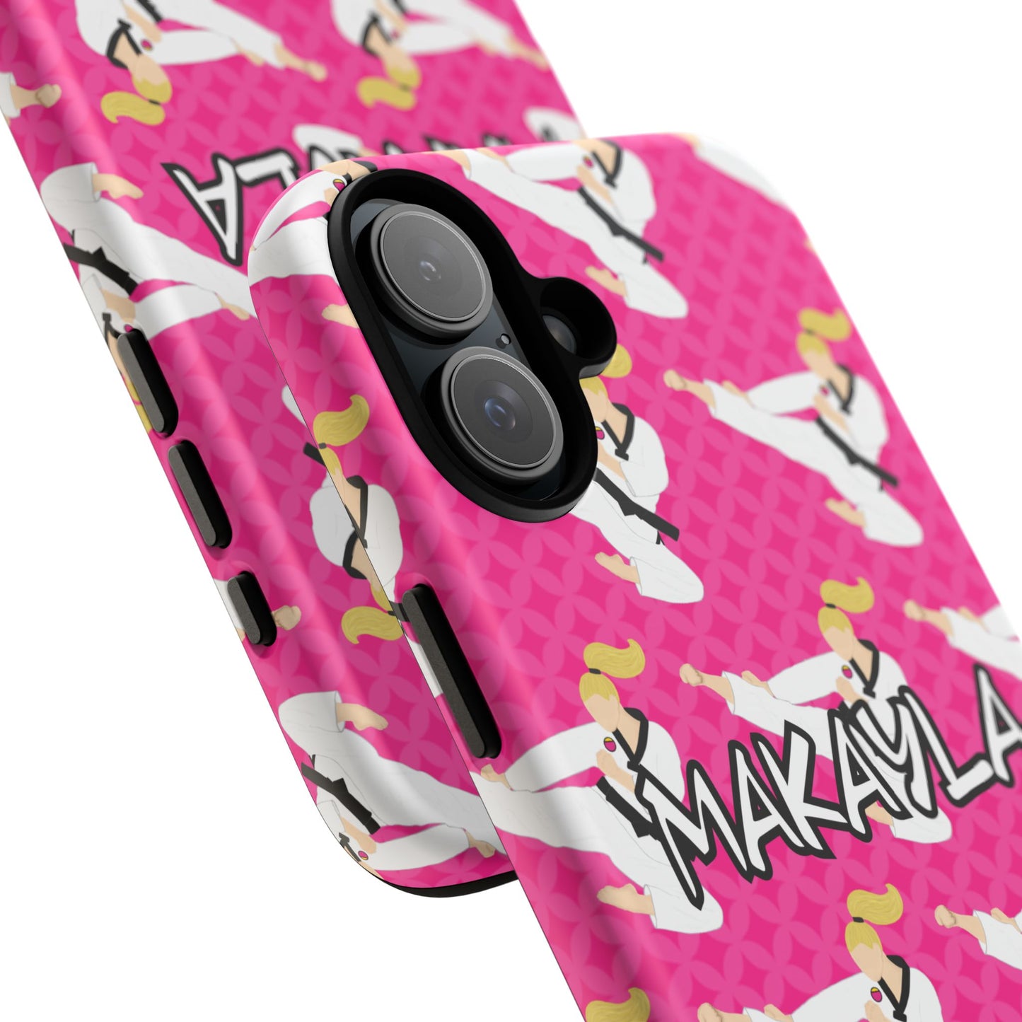 Personalized Martial Arts Taekwondo Karate Girl Tough Phone Case, Fonyea Sports