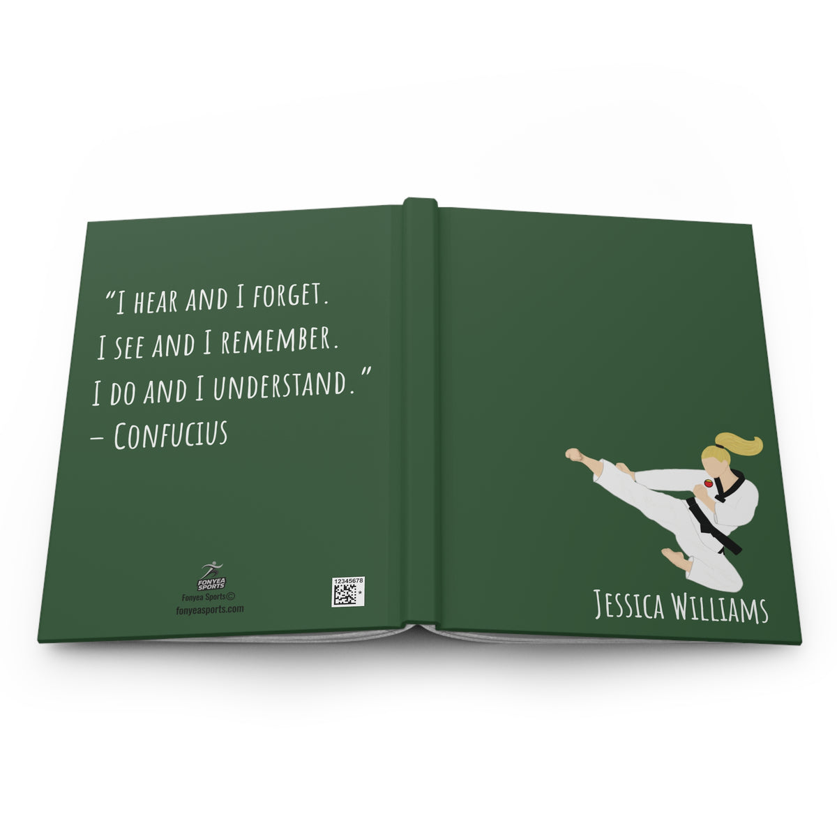 Martial Arts Girl Personalized Blank Lined Journal — Hardback Edition