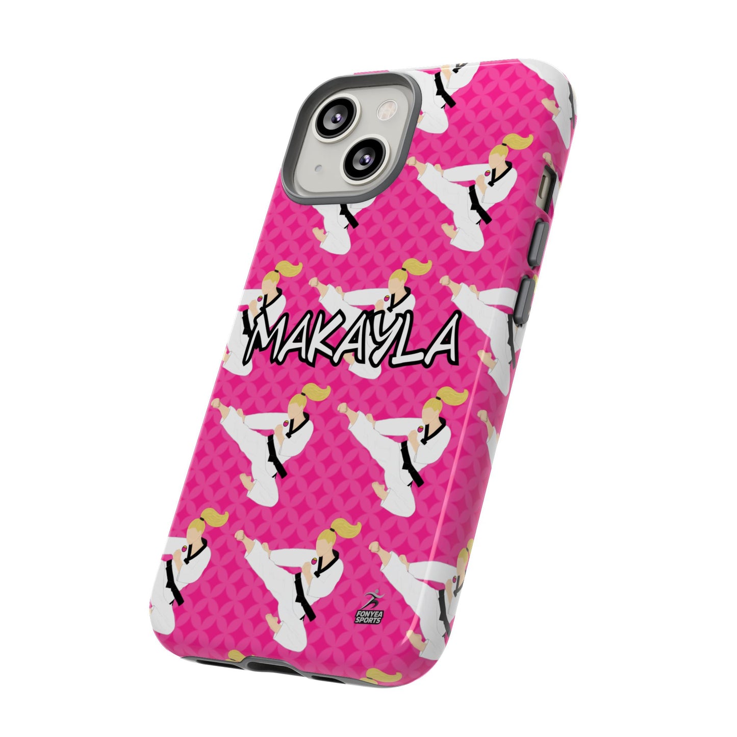 Personalized Martial Arts Taekwondo Karate Girl Tough Phone Case, Fonyea Sports