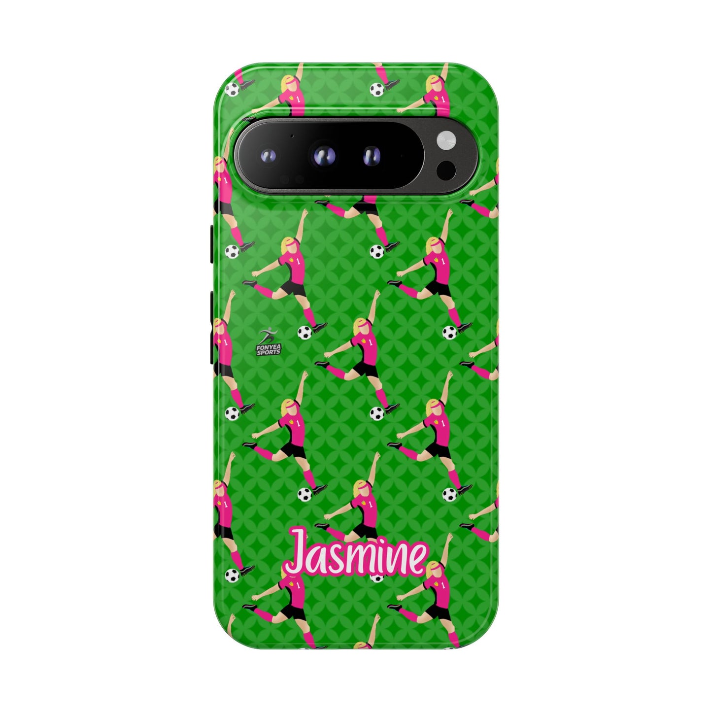 Personalized Soccer Girl Tough Phone Case, Fonyea Sports