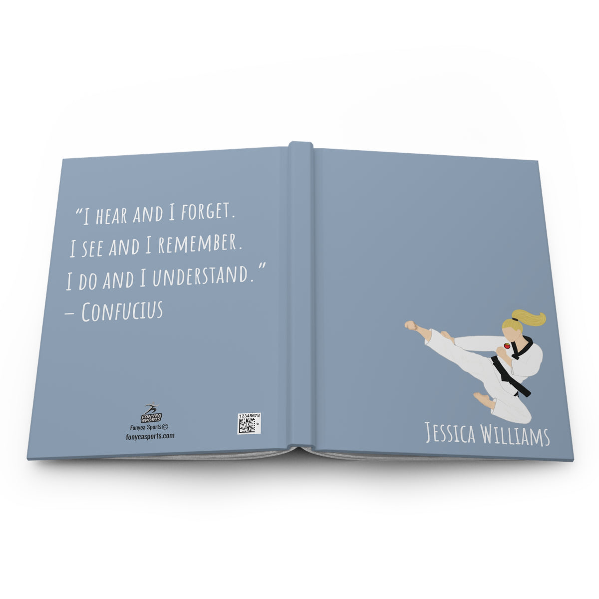 Martial Arts Girl Personalized Blank Lined Journal — Hardback Edition