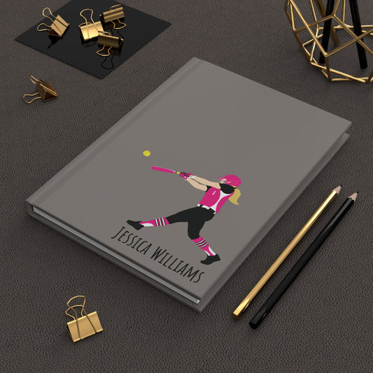 Personalized Softball Girl Hardcover Journal: Fast-Pitch, Fonyea Sports