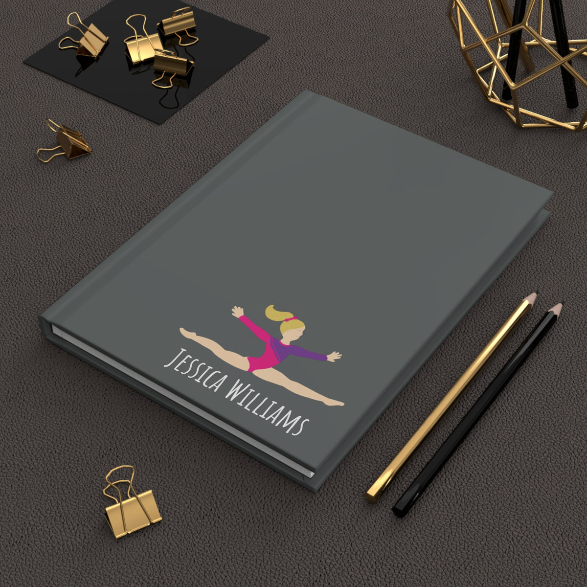 Gymnast Personalized Blank Lined Journal — Hardback Edition