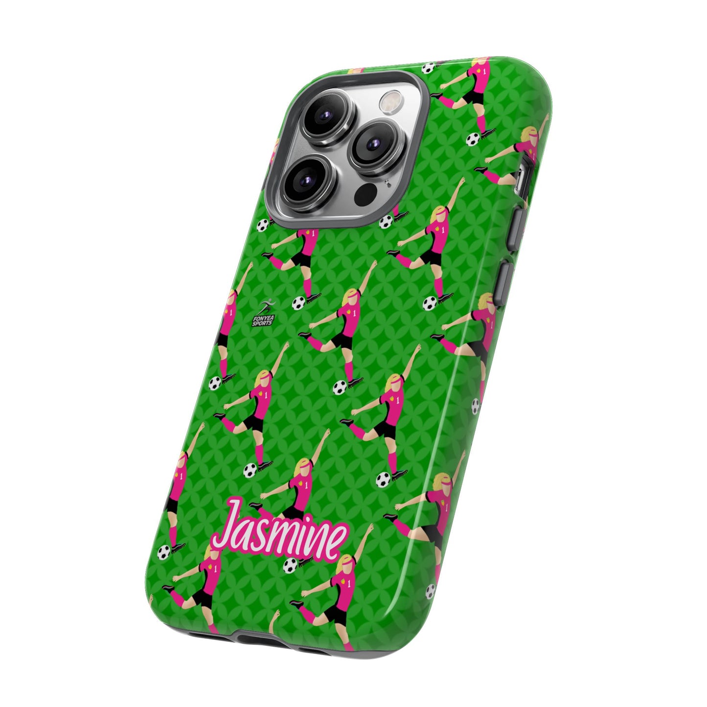 Personalized Soccer Girl Tough Phone Case, Fonyea Sports