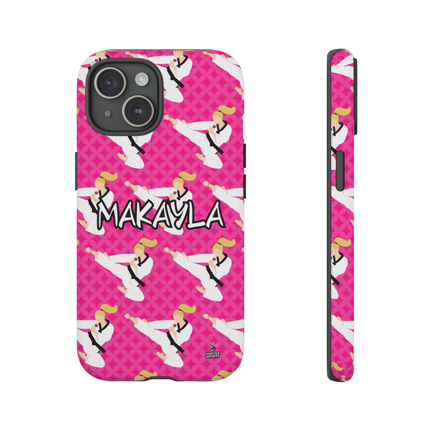 Personalized Martial Arts Taekwondo Karate Girl Tough Phone Case, Fonyea Sports