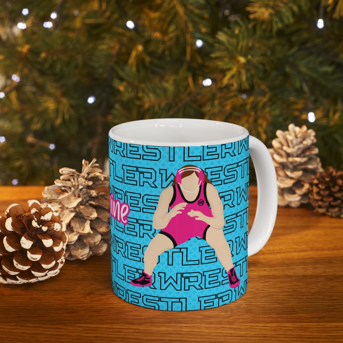 Girl Wrestler Coach Gift Ceramic Mug — Personalized 11oz/15oz Fonyea Sports