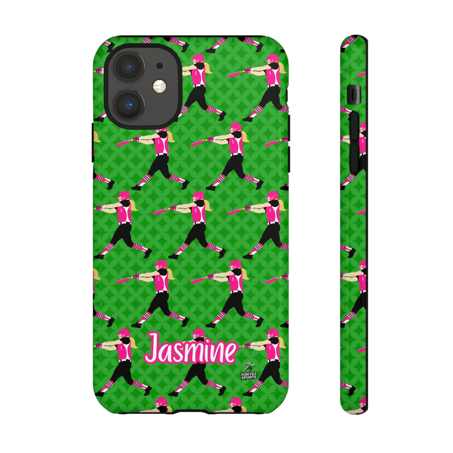 Personalized Softball Girl Tough Phone Case, Fonyea Sports