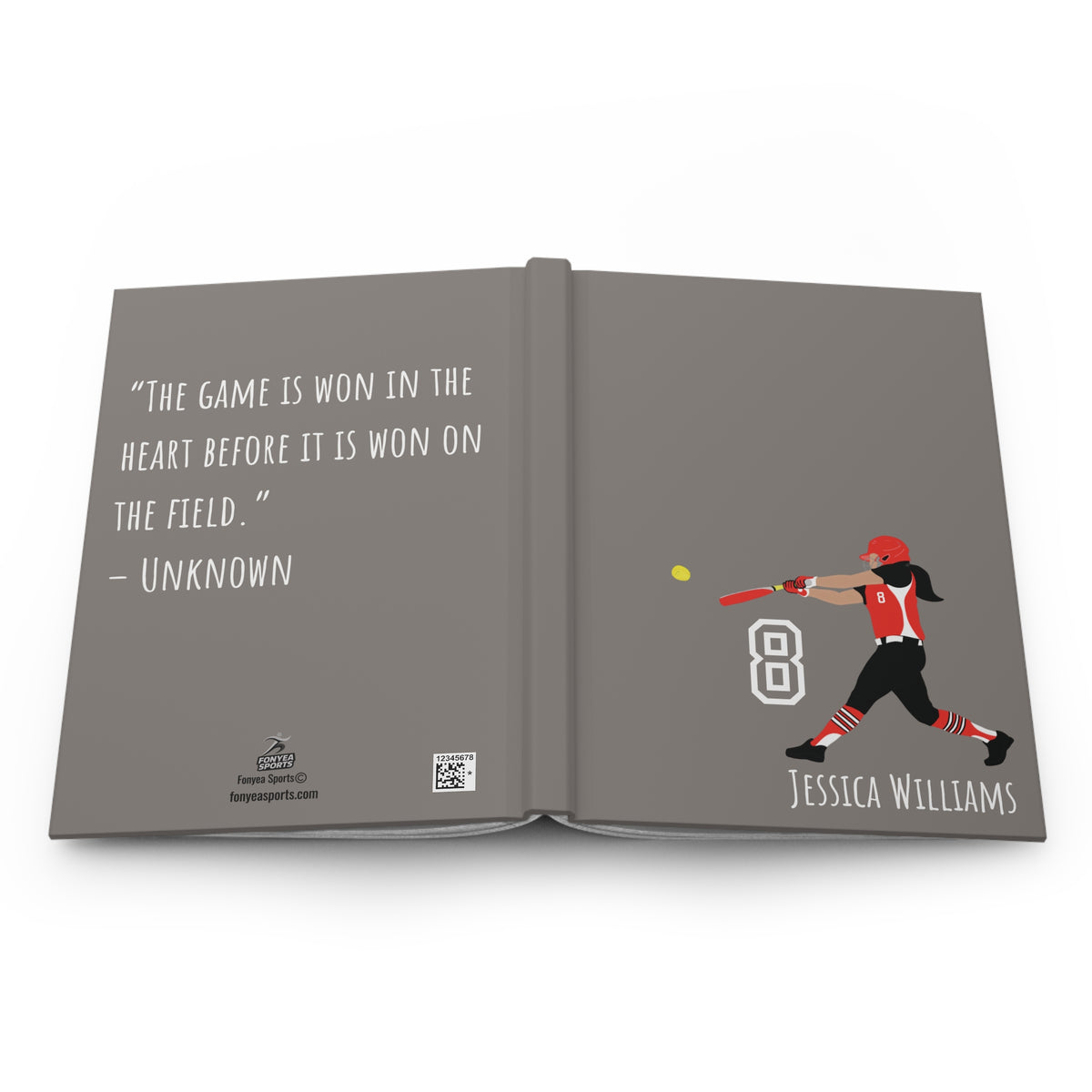 Softball Girl Personalized Blank Lined Journal — Hardback Edition
