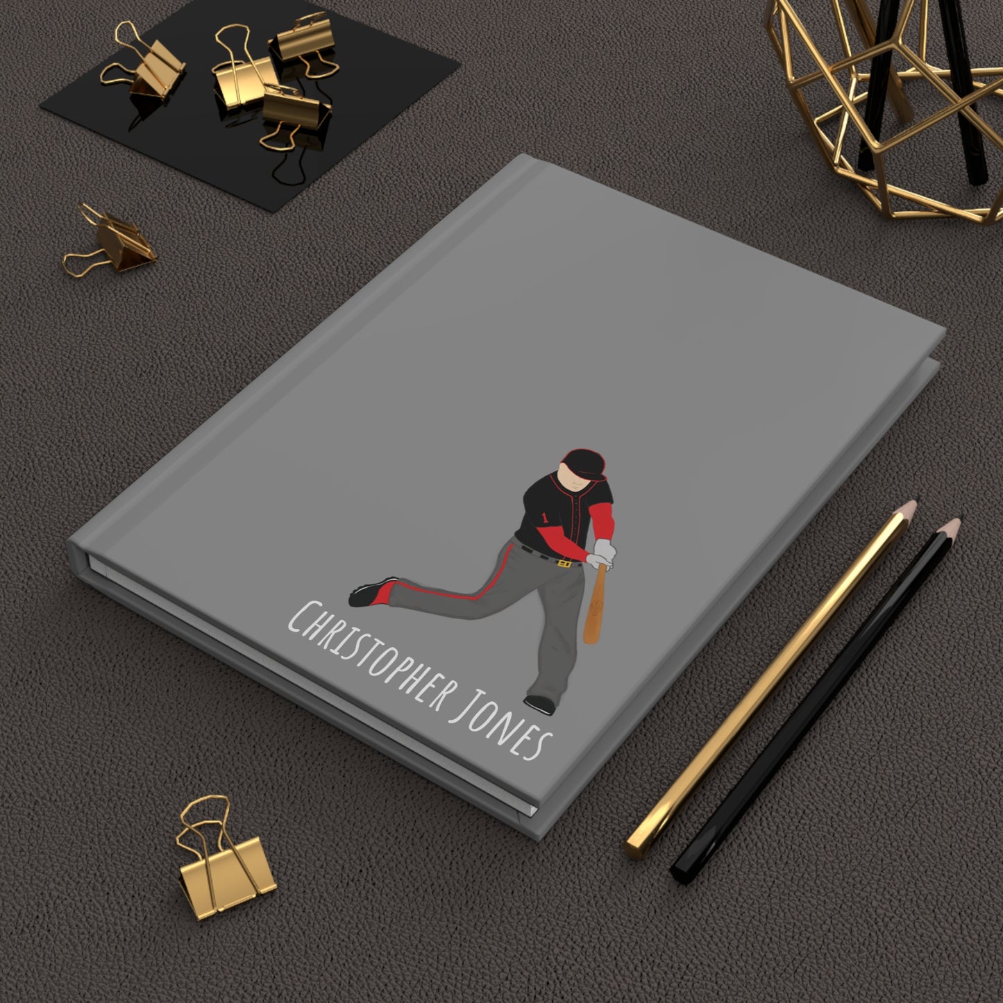 Personalized Baseball Boy Hardcover Journal Matte, Fonyea Sports