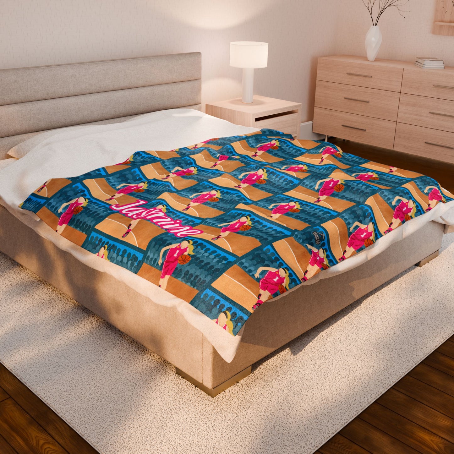 Fonyea Sports Basketball Girl Blanket (Three Sizes)