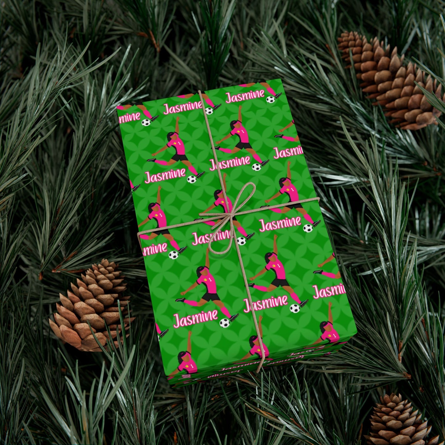Personalized Soccer Girl Wrapping Paper, Fonyea Sports