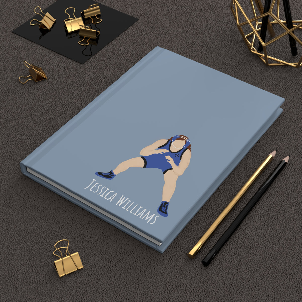 Wrestler Girl Personalized Blank Lined Journal — Hardback Edition