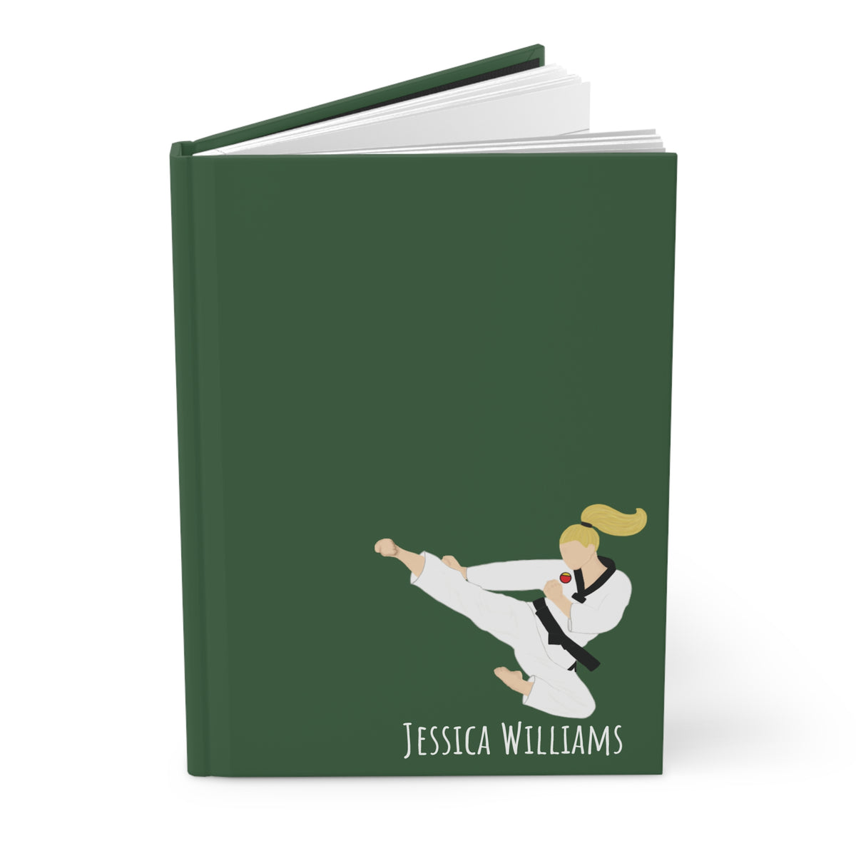 Martial Arts Girl Personalized Blank Lined Journal — Hardback Edition