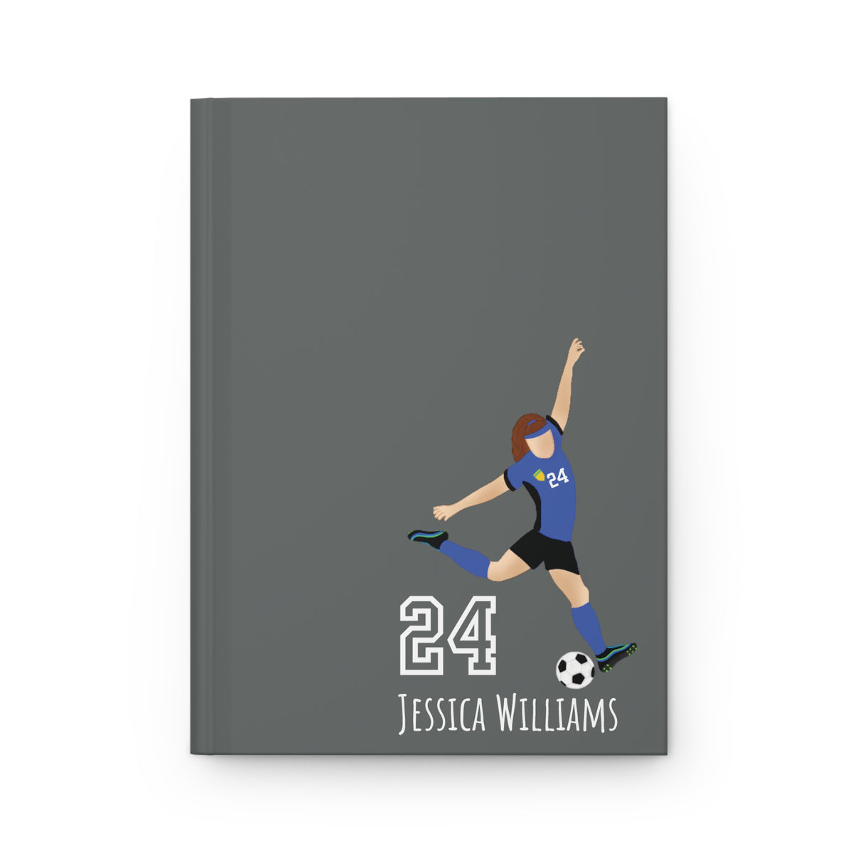 Soccer Girl Personalized Blank Lined Journal — Hardback Edition