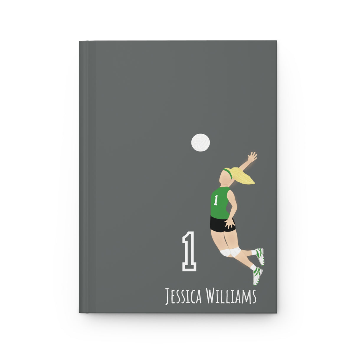 Volleyball Girl Personalized Blank Lined Journal — Hardback Edition