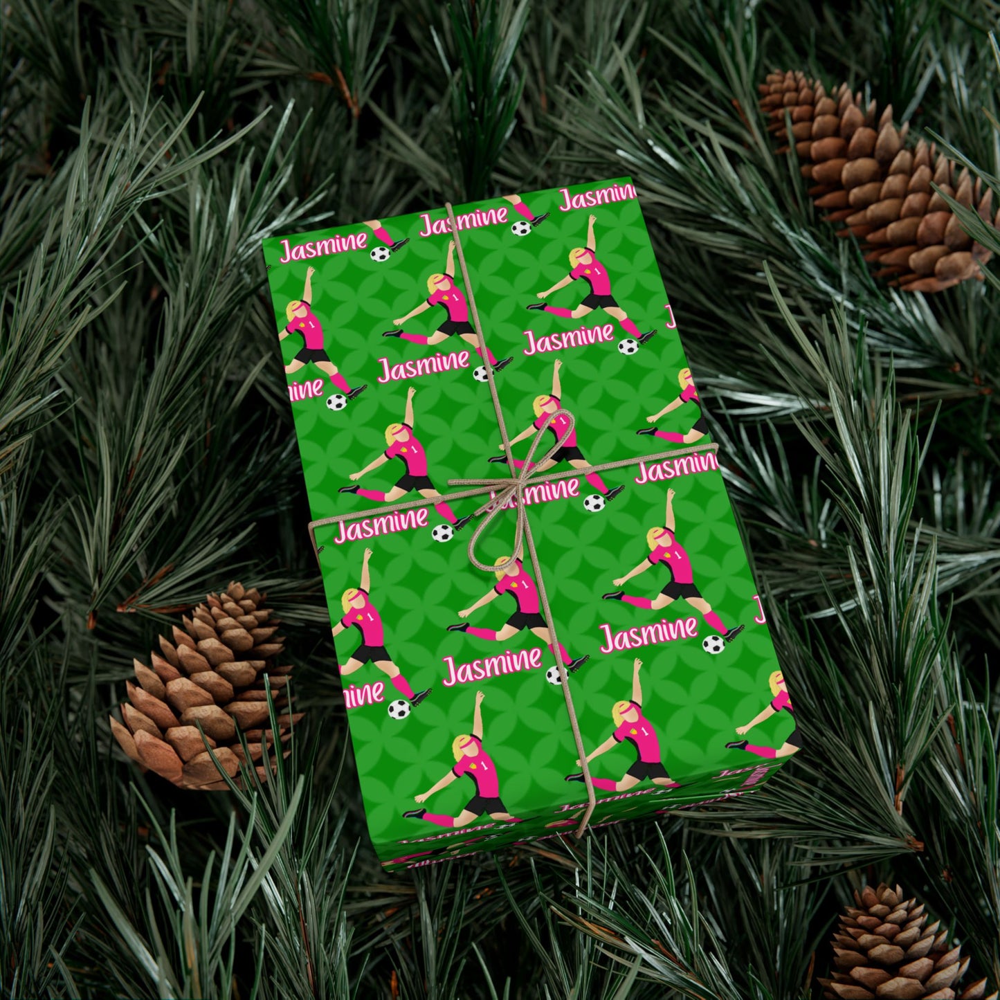 Personalized Soccer Girl Wrapping Paper, Fonyea Sports