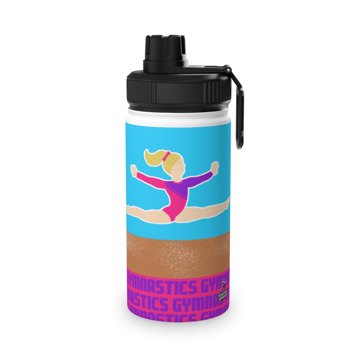 Fonyea Sports Water Bottle Gymnast Blue Personalized