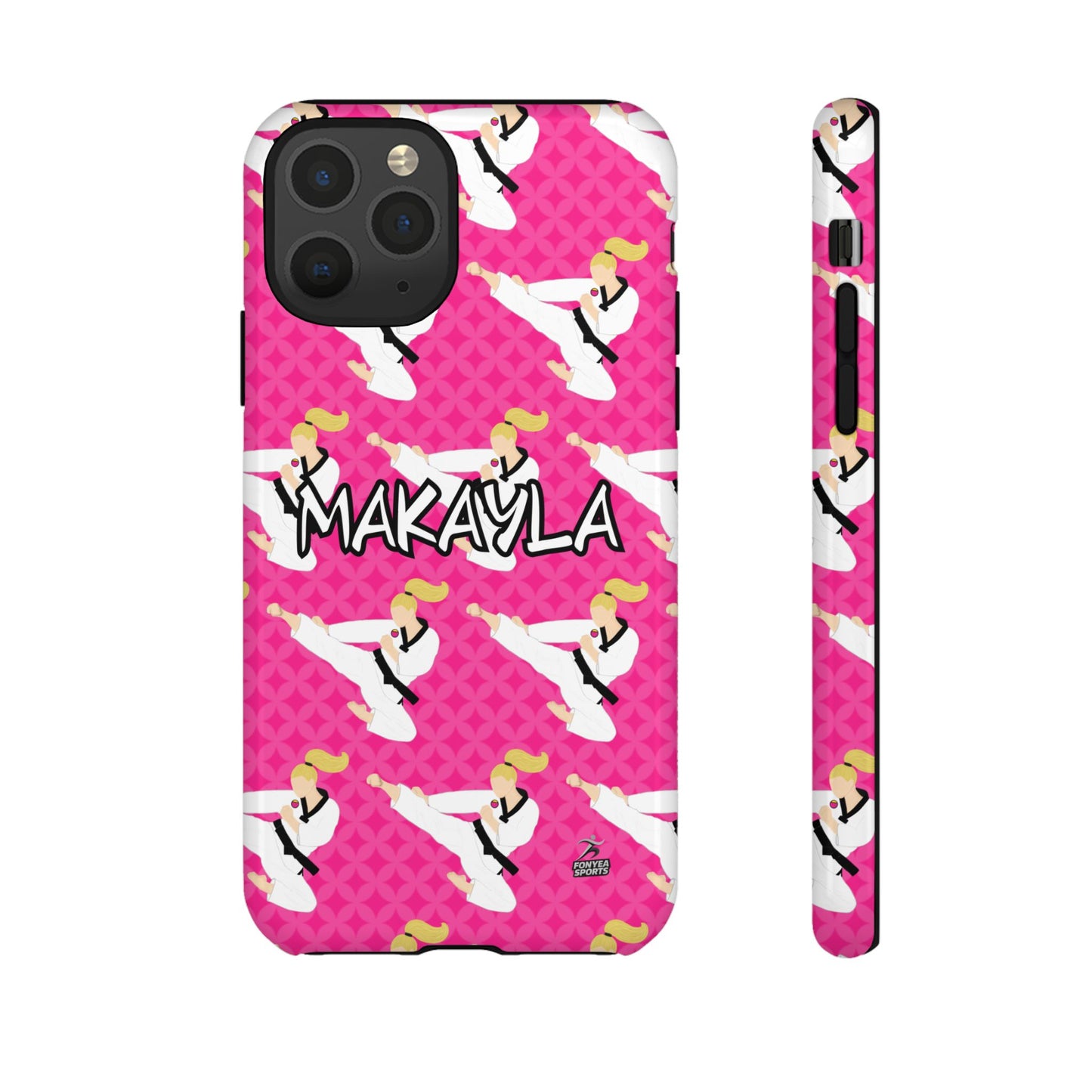Personalized Martial Arts Taekwondo Karate Girl Tough Phone Case, Fonyea Sports
