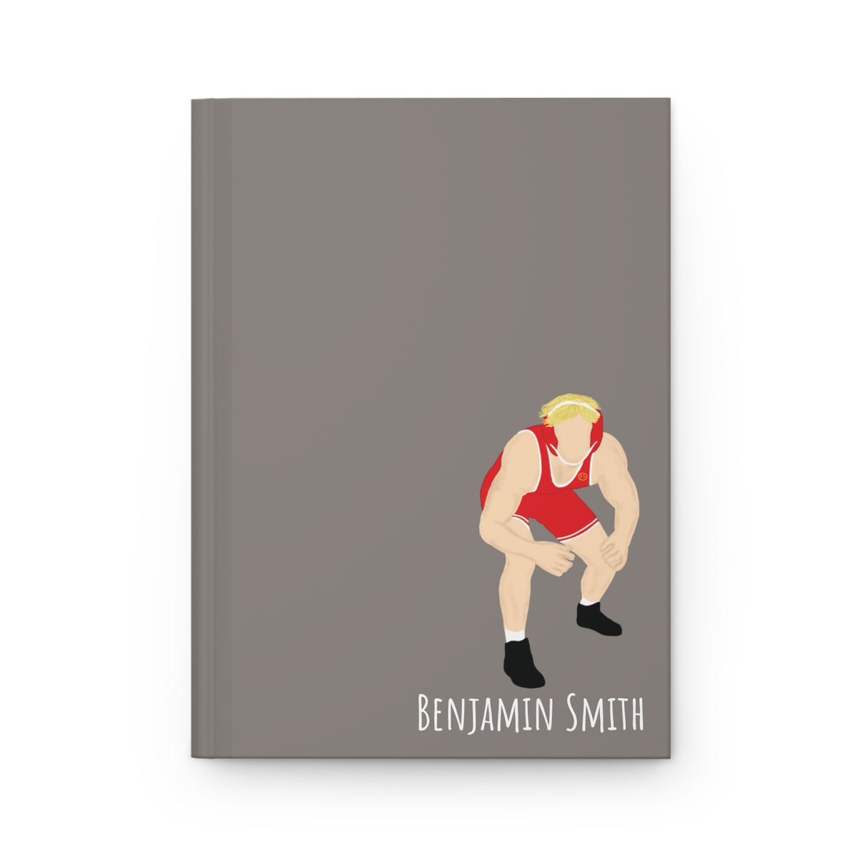 Wrestler Boy Personalized Blank Lined Journal — Hardback Edition