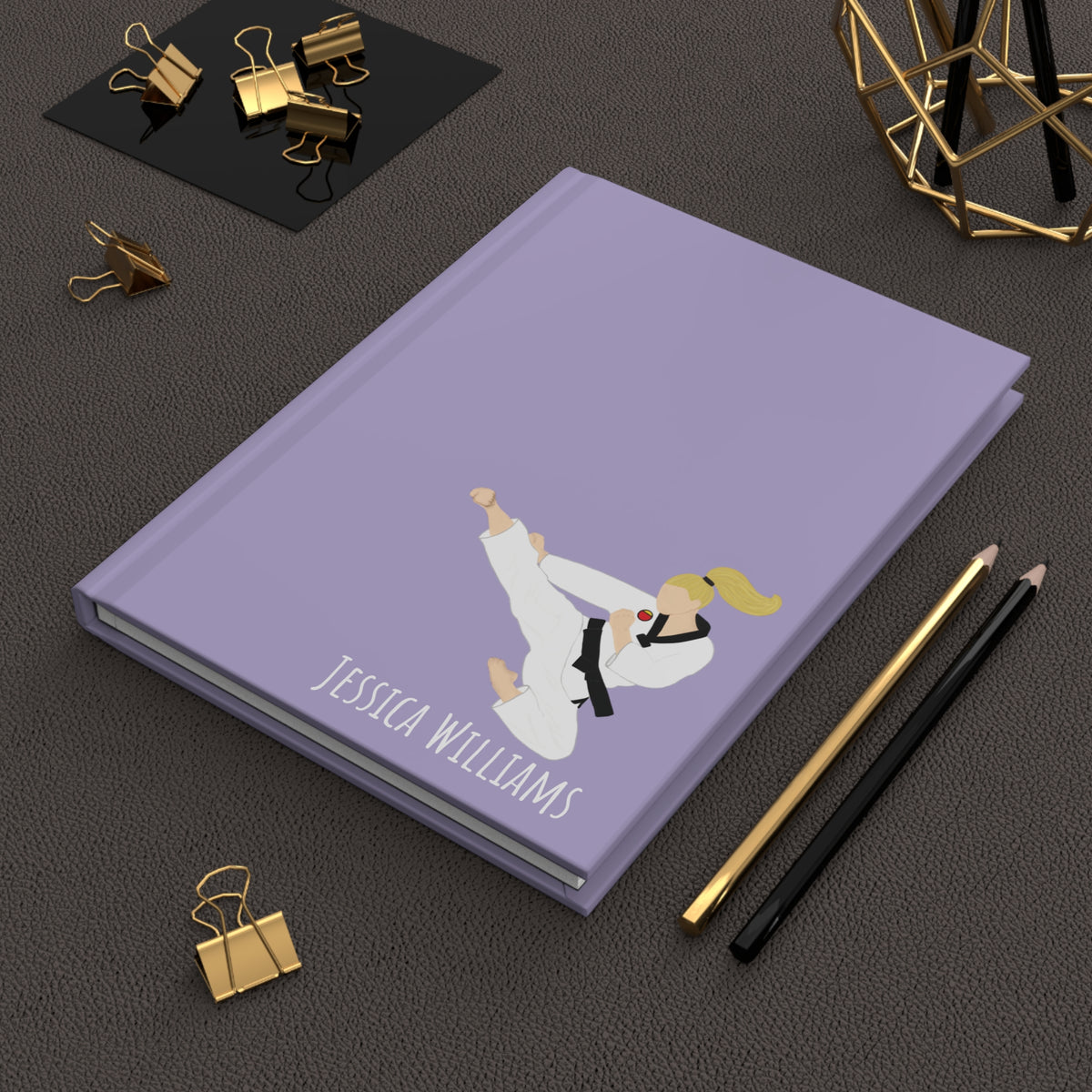 Martial Arts Girl Personalized Blank Lined Journal — Hardback Edition