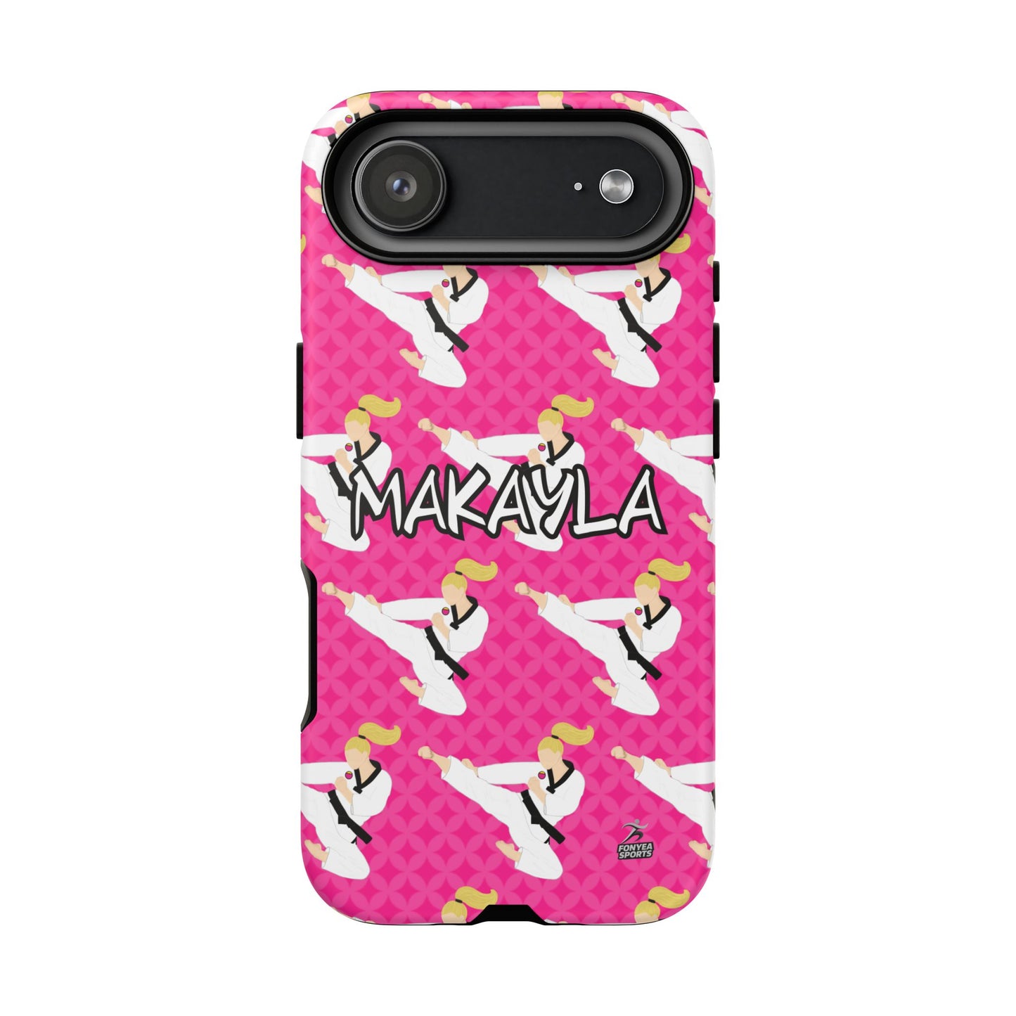Personalized Martial Arts Taekwondo Karate Girl Tough Phone Case, Fonyea Sports