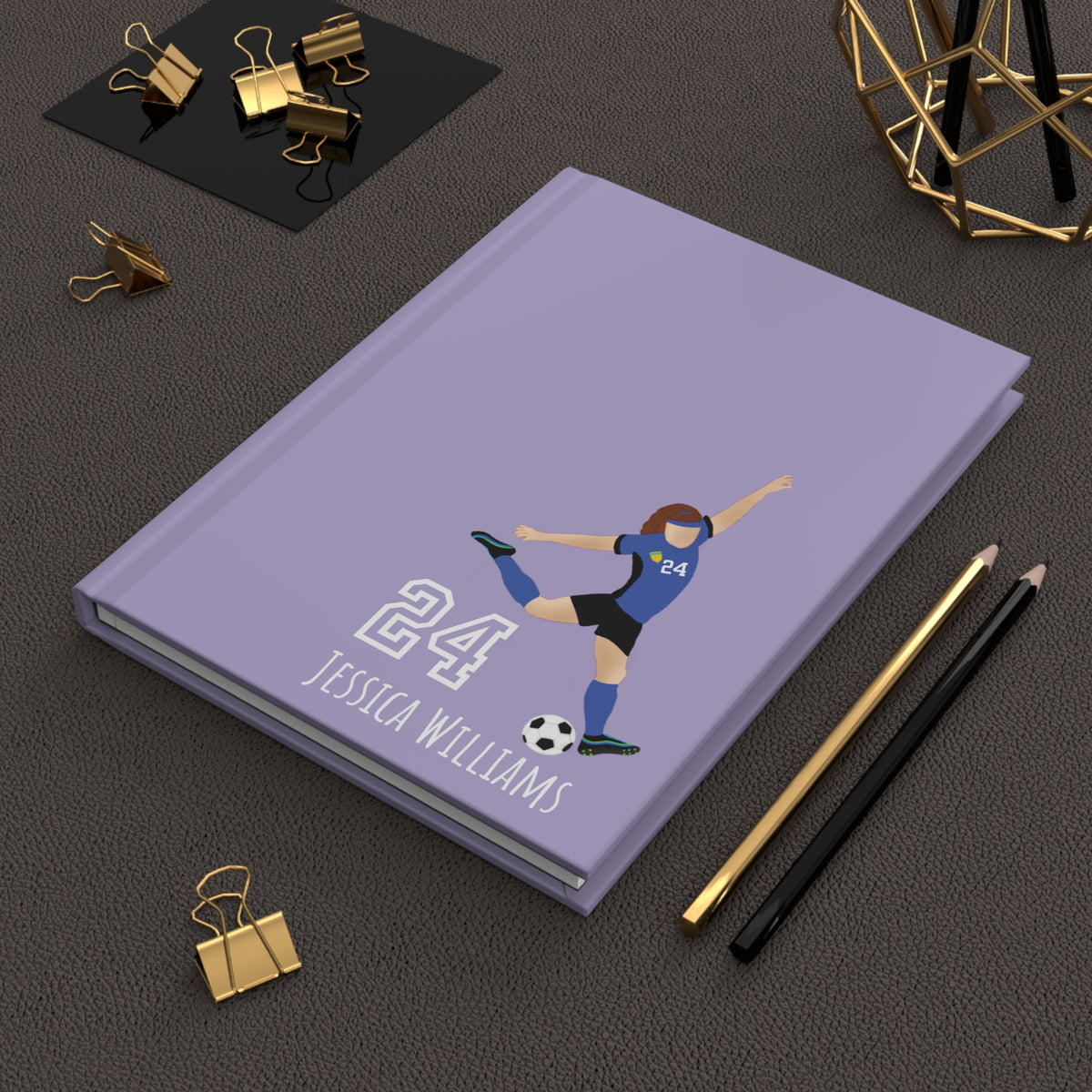Soccer Girl Personalized Blank Lined Journal — Hardback Edition