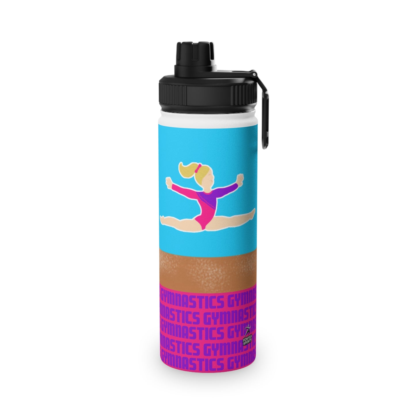 Fonyea Sports Water Bottle Gymnast Blue Personalized