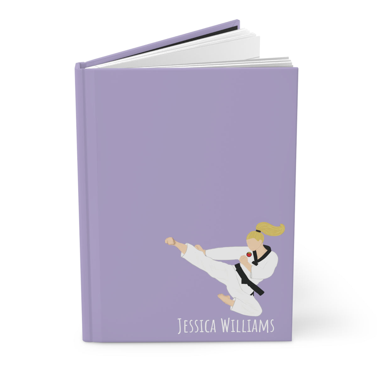 Martial Arts Girl Personalized Blank Lined Journal — Hardback Edition