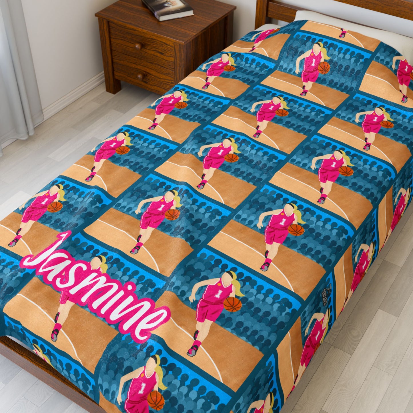 Fonyea Sports Basketball Girl Blanket (Three Sizes)