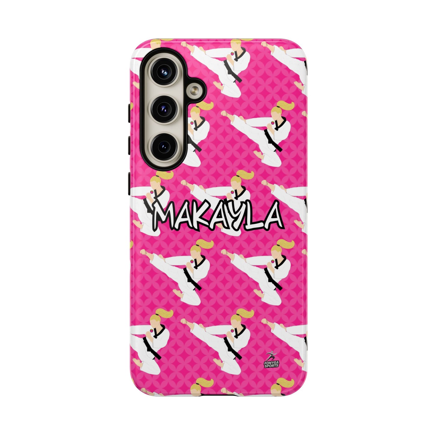 Personalized Martial Arts Taekwondo Karate Girl Tough Phone Case, Fonyea Sports
