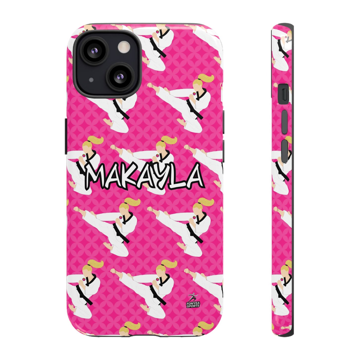 Personalized Martial Arts Taekwondo Karate Girl Tough Phone Case, Fonyea Sports