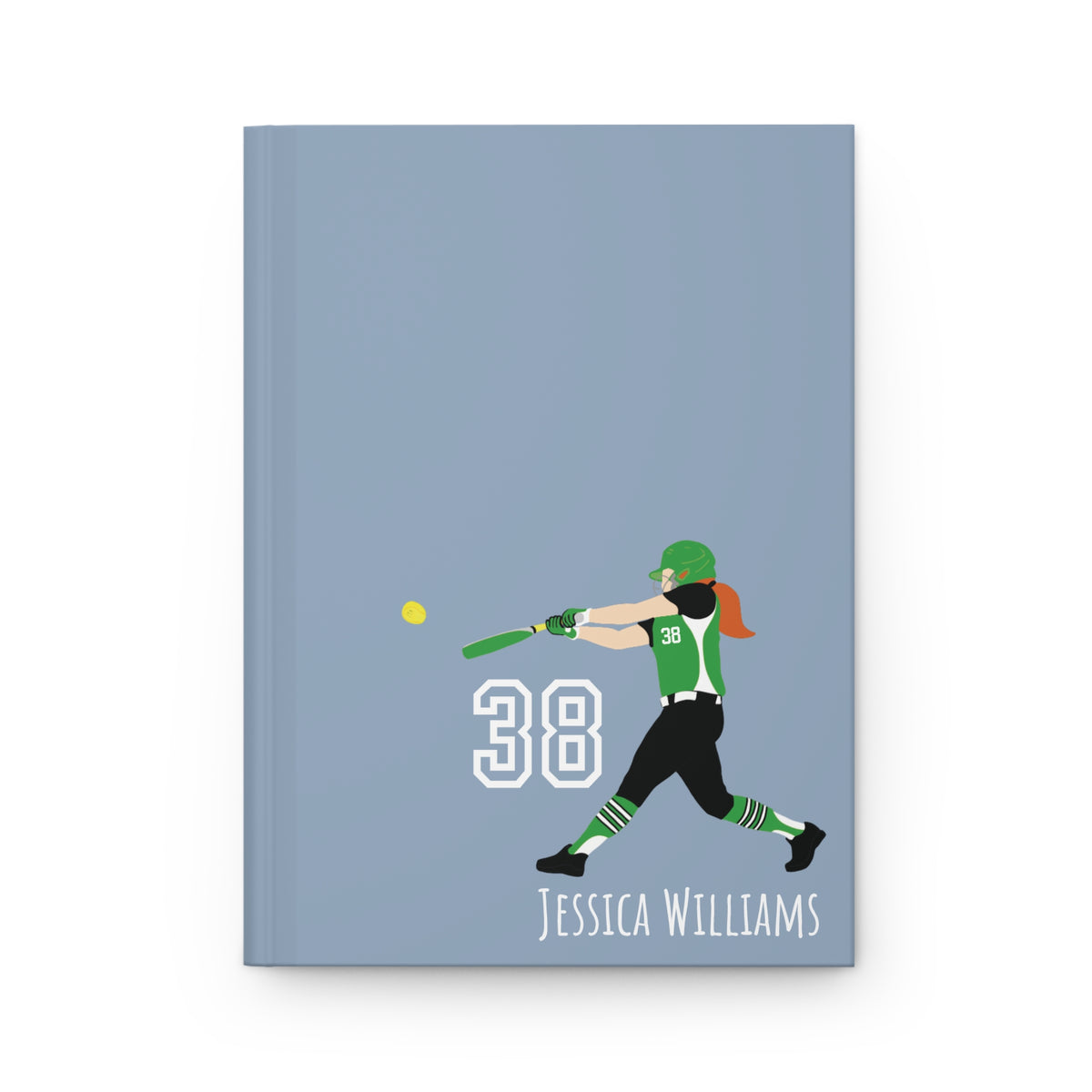 Softball Girl Personalized Blank Lined Journal — Hardback Edition