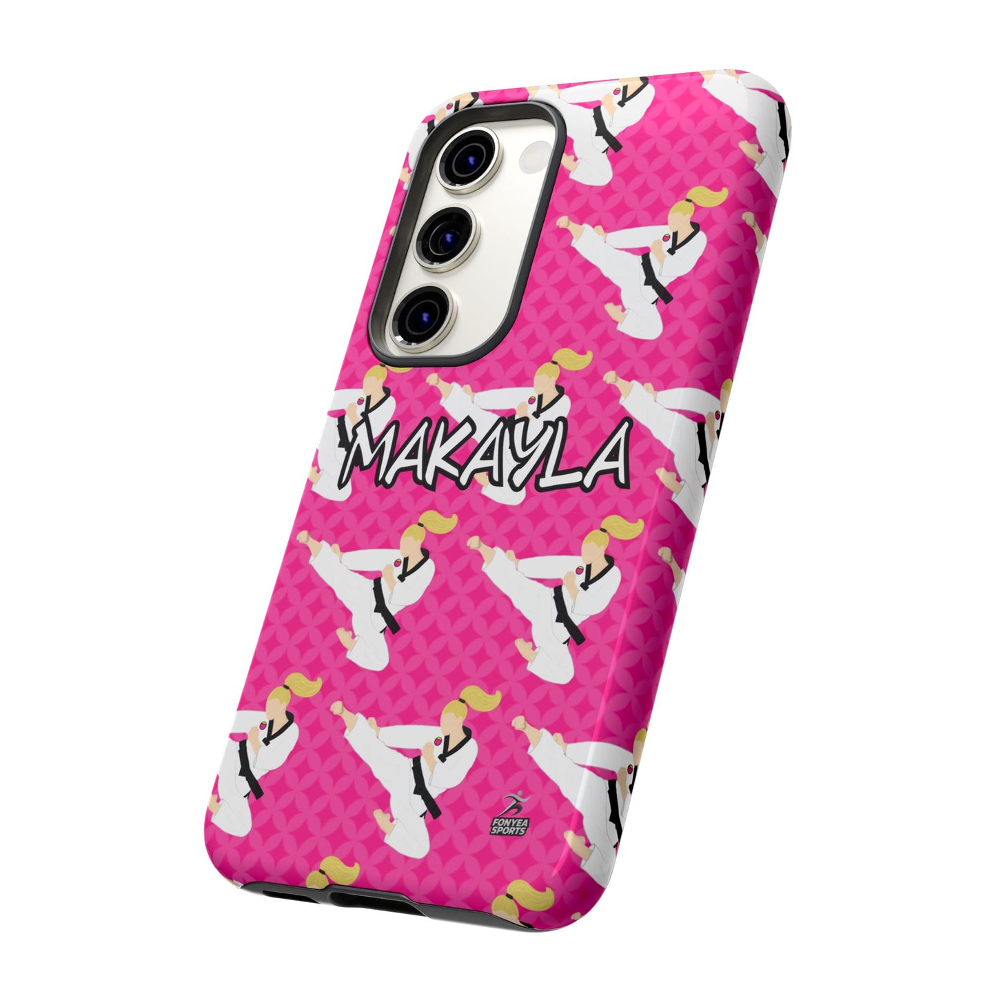 Personalized Martial Arts Taekwondo Karate Girl Tough Phone Case, Fonyea Sports