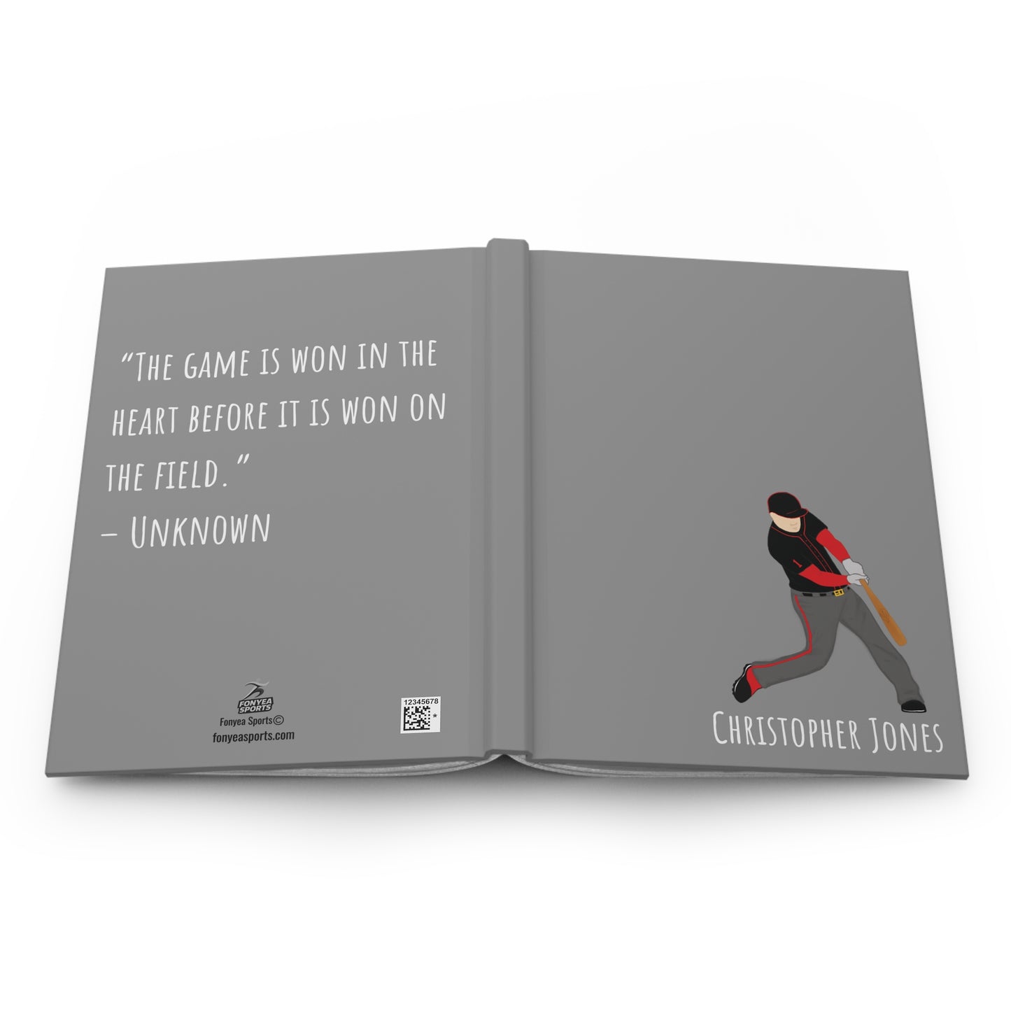 Personalized Baseball Boy Hardcover Journal Matte, Fonyea Sports