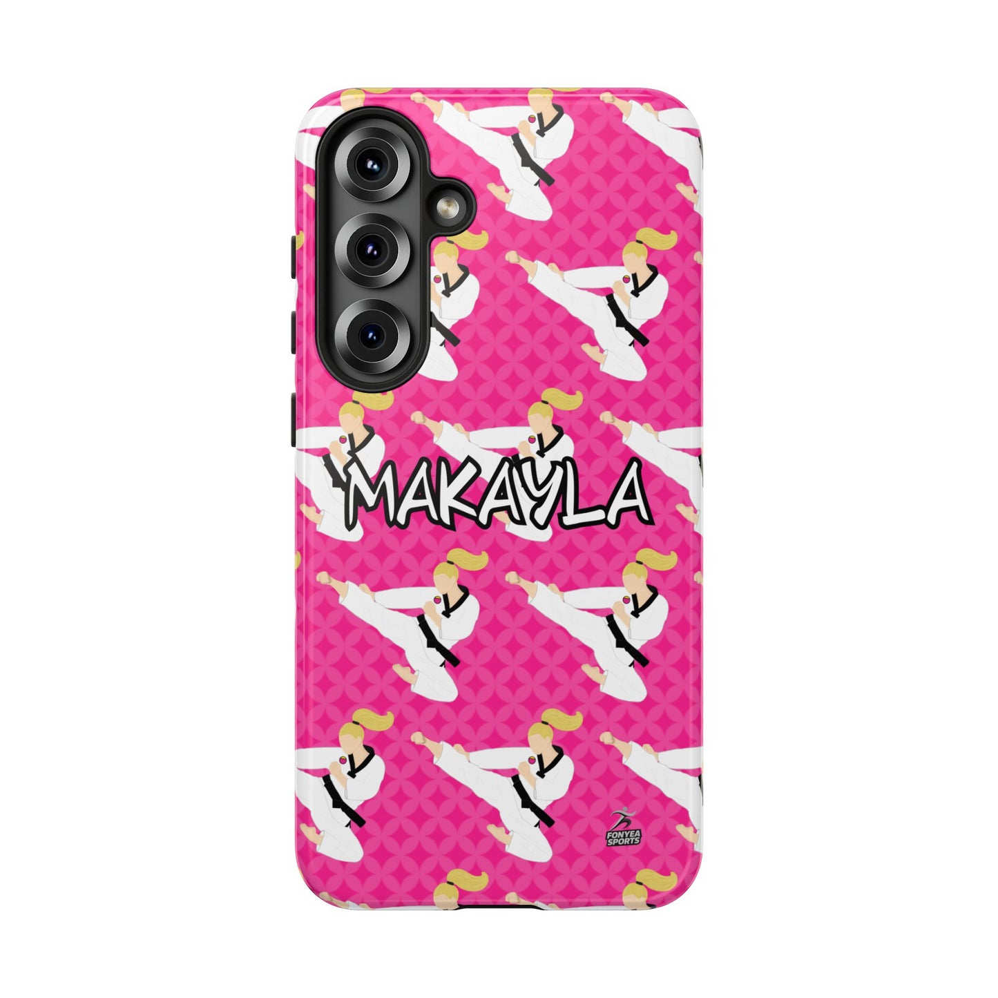 Personalized Martial Arts Taekwondo Karate Girl Tough Phone Case, Fonyea Sports