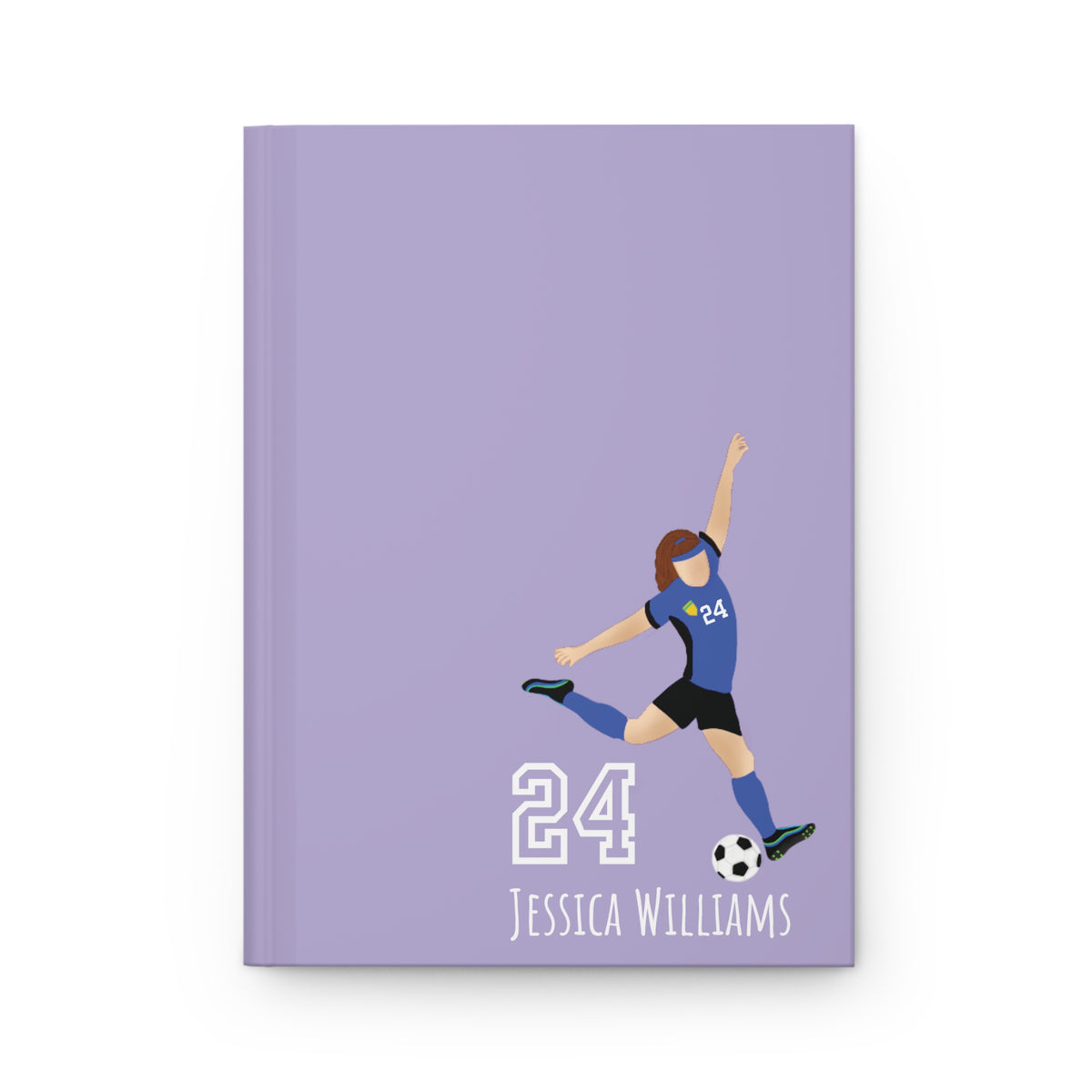 Soccer Girl Personalized Blank Lined Journal — Hardback Edition