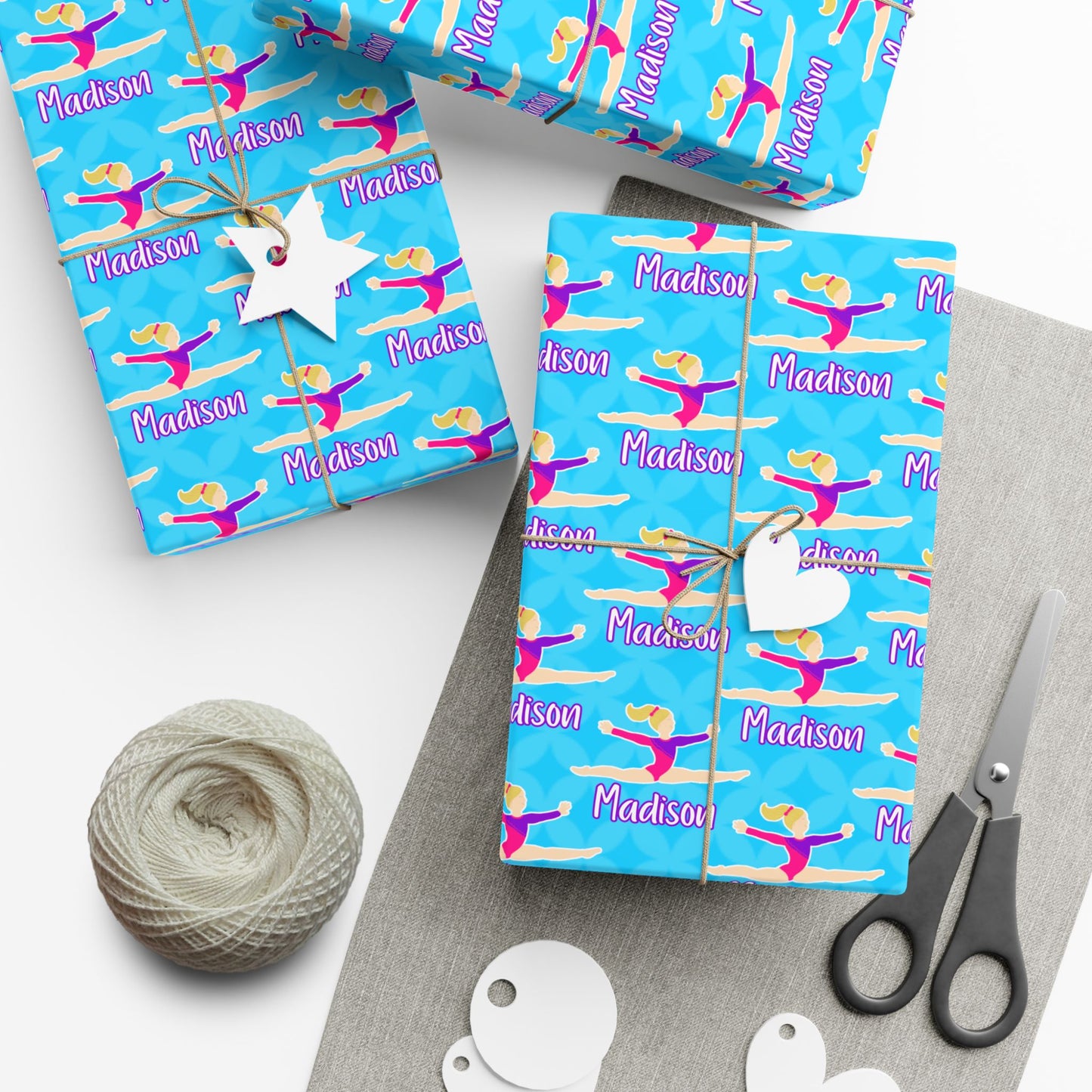 Personalized Gymnast Wrapping Paper, Fonyea Sports
