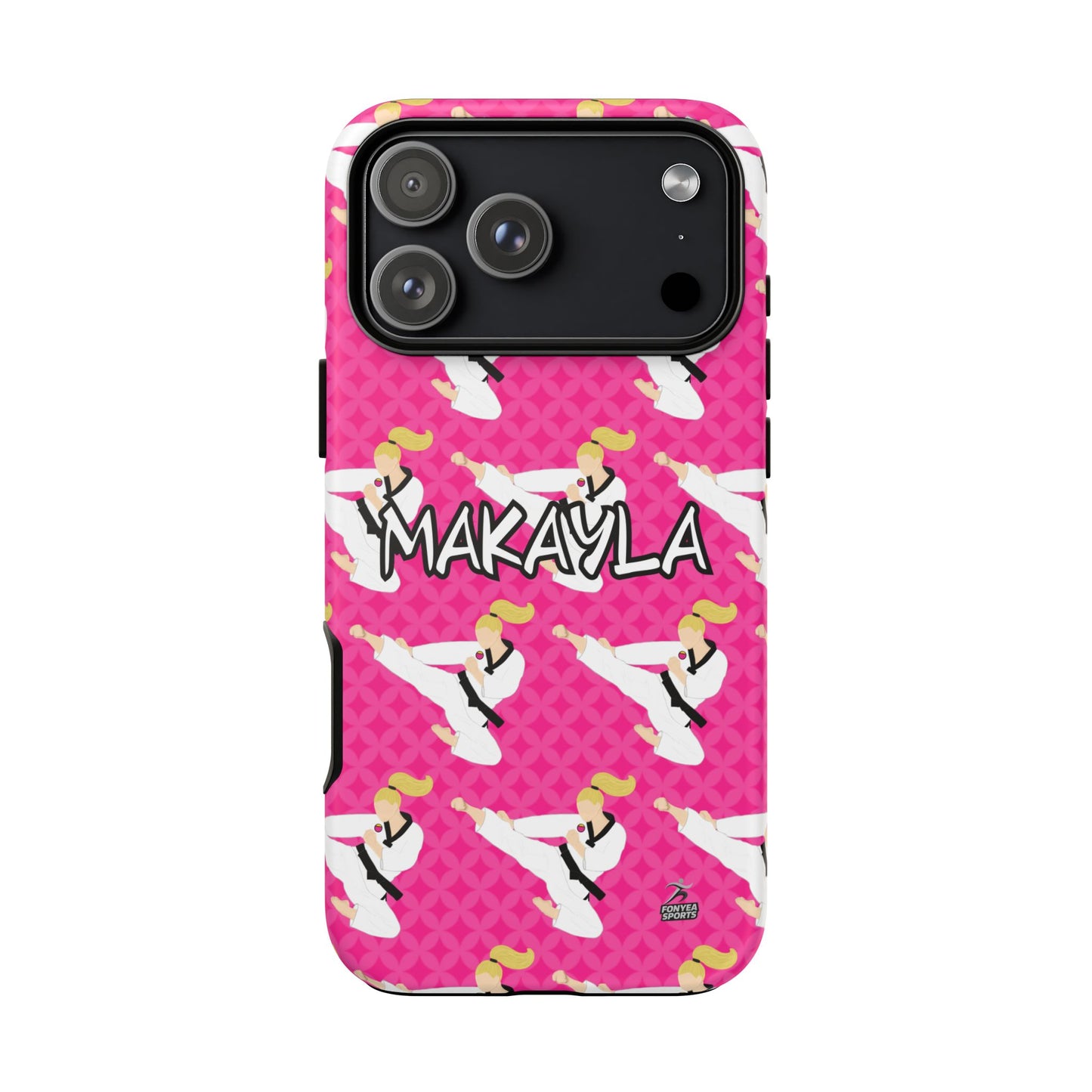 Personalized Martial Arts Taekwondo Karate Girl Tough Phone Case, Fonyea Sports