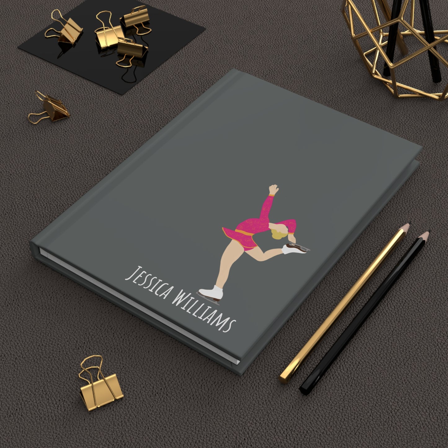 Figure Skater Ice Skating Journal Hardcover, Fonyea Sports