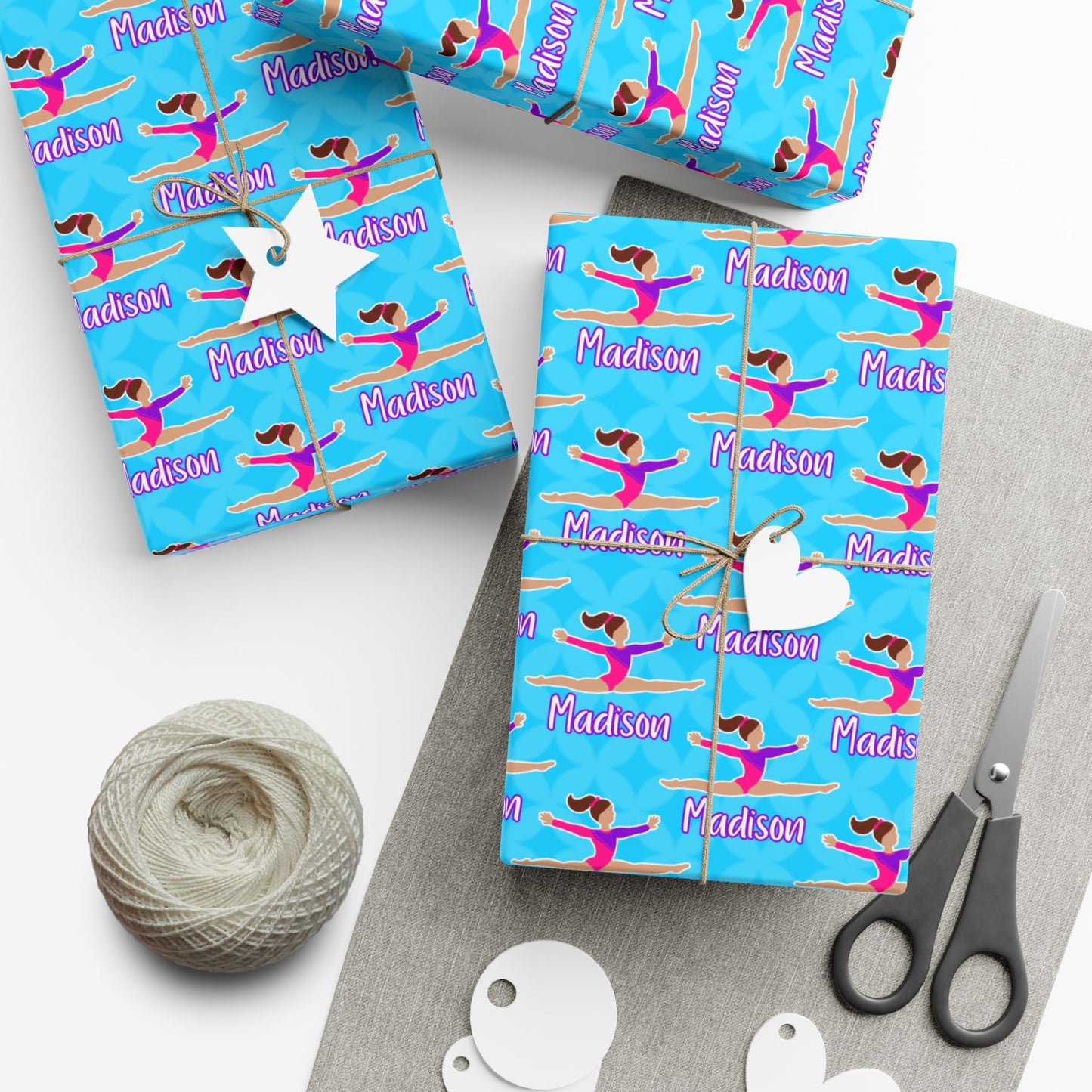 Personalized Gymnast Wrapping Paper, Fonyea Sports