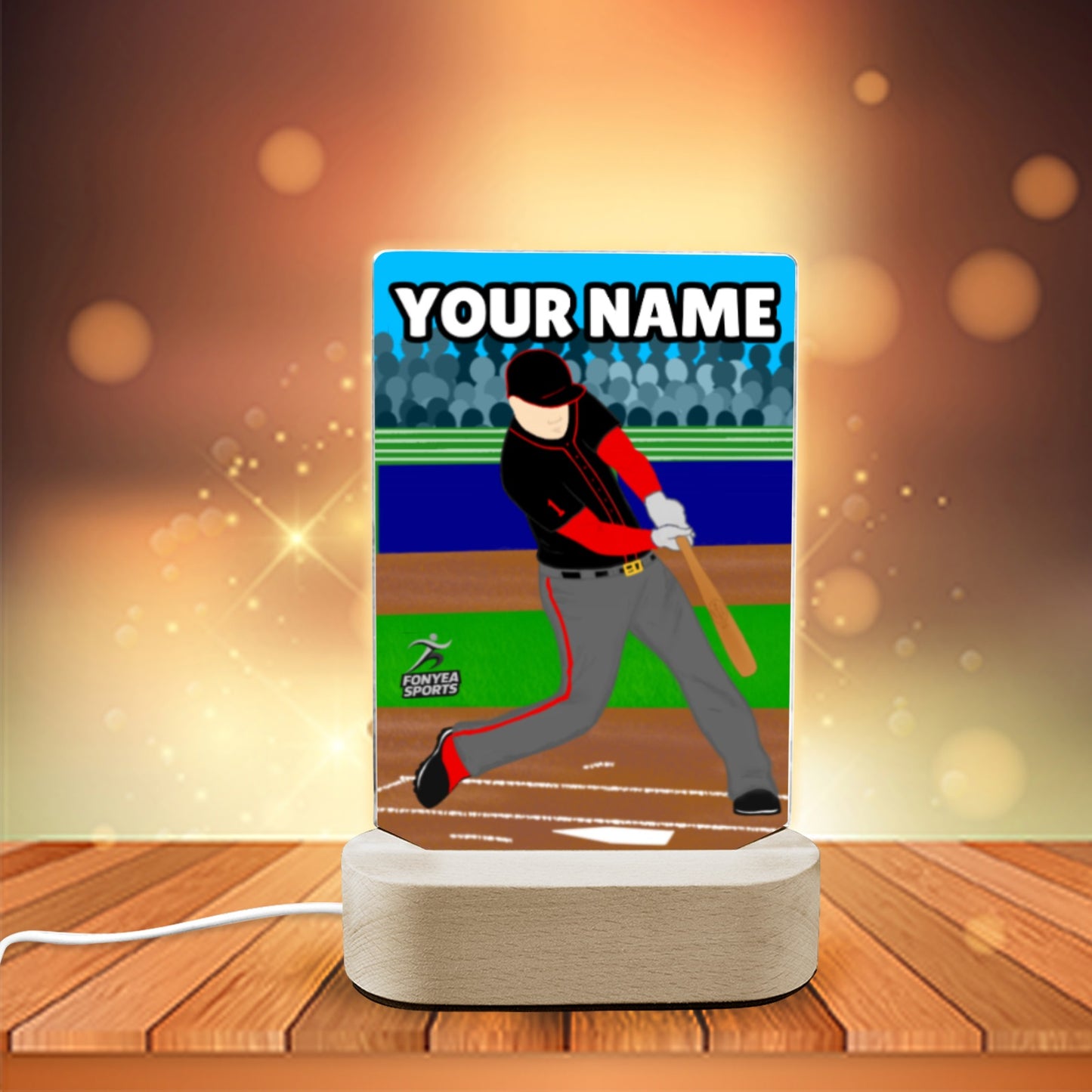 Fonyea Sports Baseball Acrylic LED Night Light