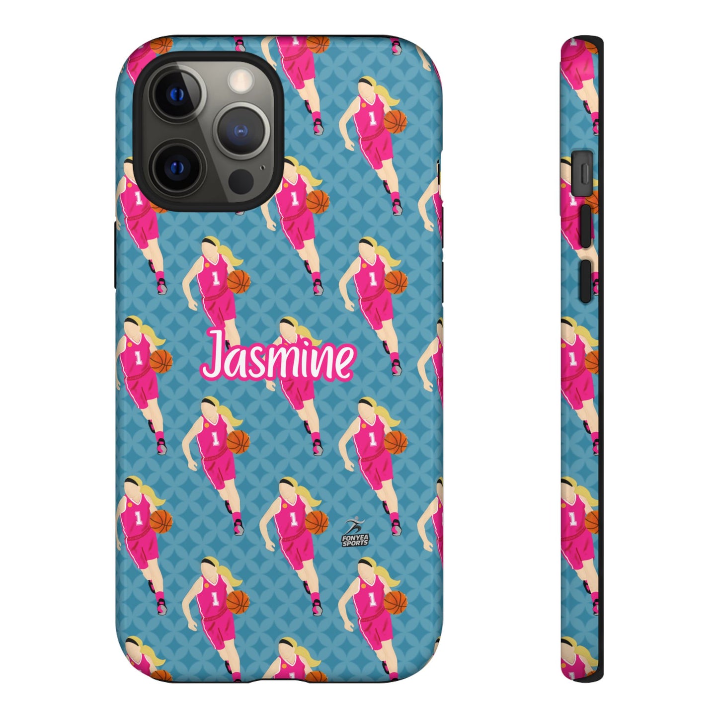 Personalized Basketball Girl Tough Phone Case, Fonyea Sports